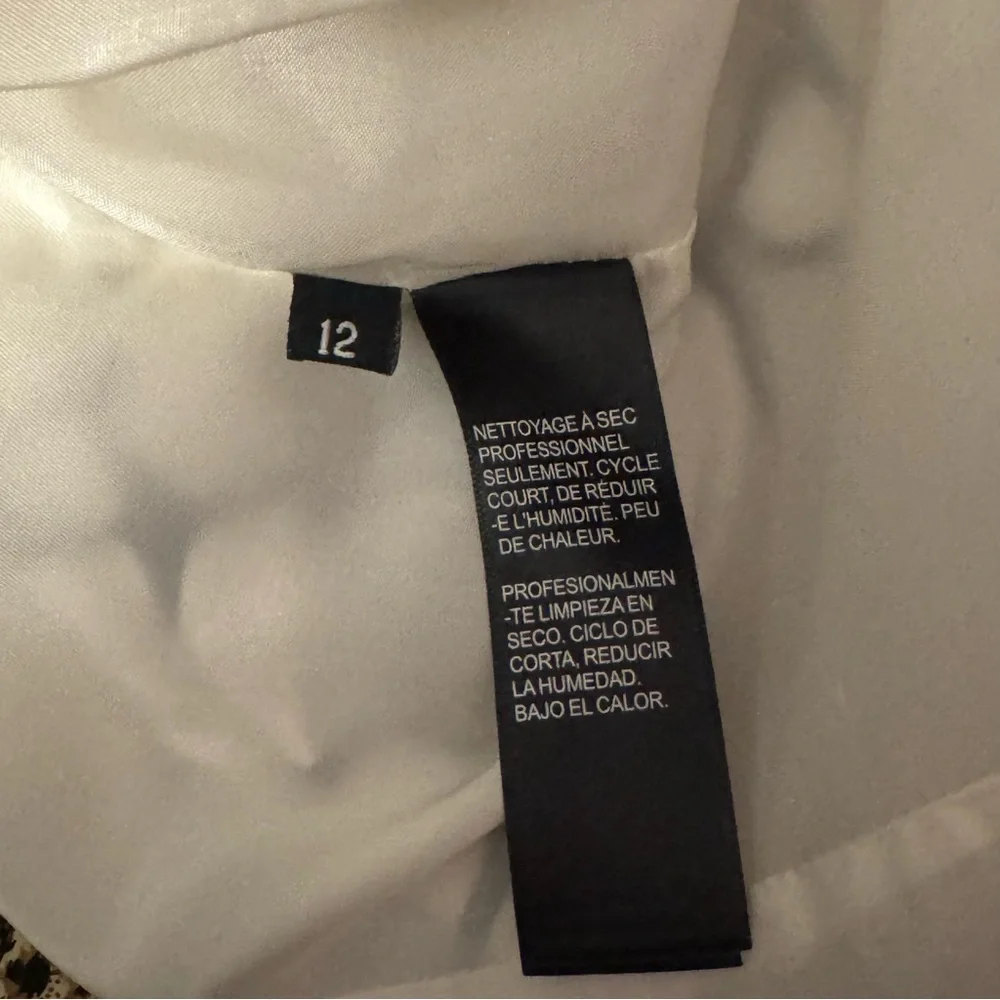 Doncaster 100% Silk Sheath Dress | Black & Cream Abstract Print | Size 12 - Picture 10 of 10